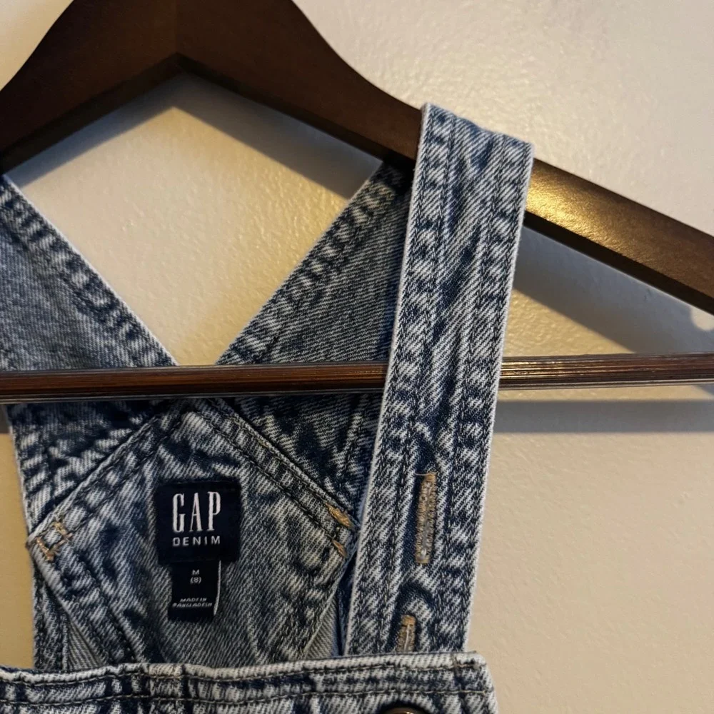 Gap Kids Blue Denim Shortalls Size 8 100% Cotton Natural Fibers Basics Staples